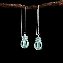 Natural Jade Earrings Silver Jadeite Earrings