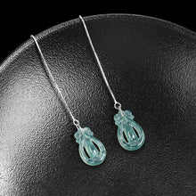 Natural Jade Earrings Silver Jadeite Earrings