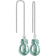 Natural Jade Earrings Silver Jadeite Earrings