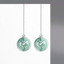 Natural Jade Earrings Silver Jadeite Earrings