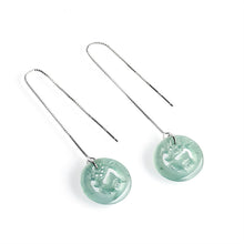 Natural Jade Earrings Silver Jadeite Earrings
