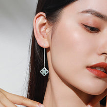 Natural Jade Earrings Silver Jadeite Earrings