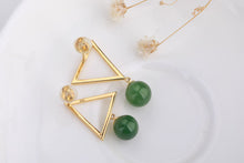 Natural Jade Earrings Nephrite Silver Earrings