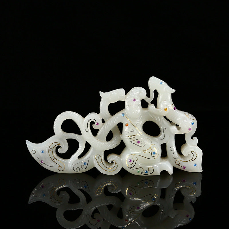 Natural jade carving Chinese Hetian nephrite jade collectibles