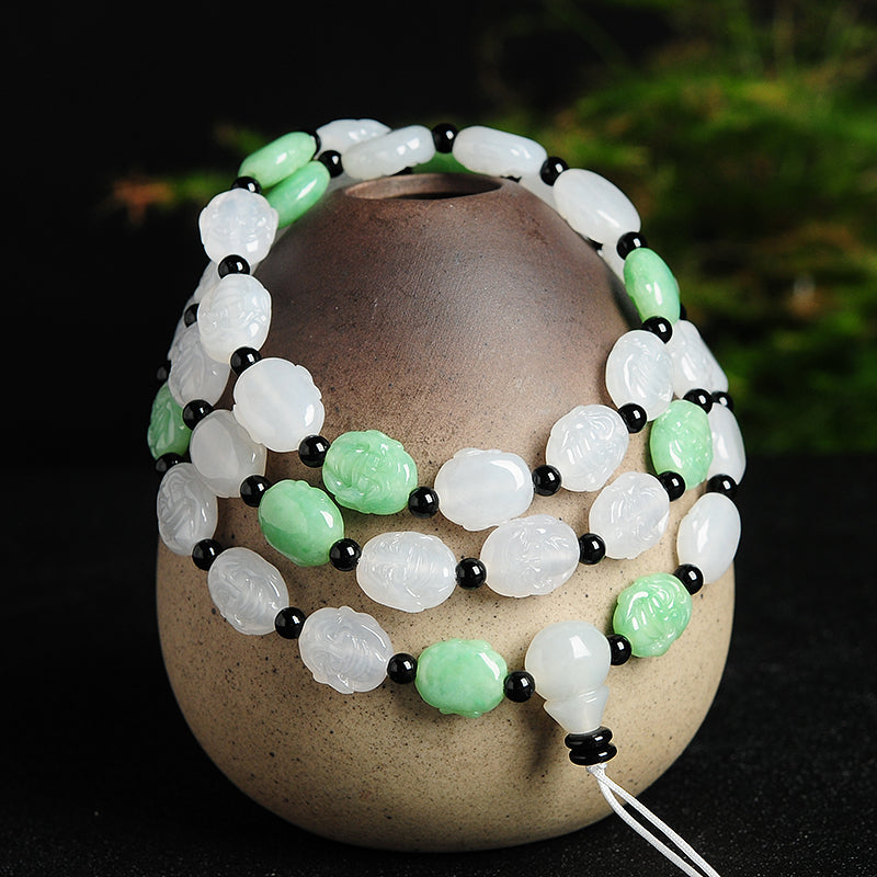 Natural jade bracelet jadeite Arhat bracelet