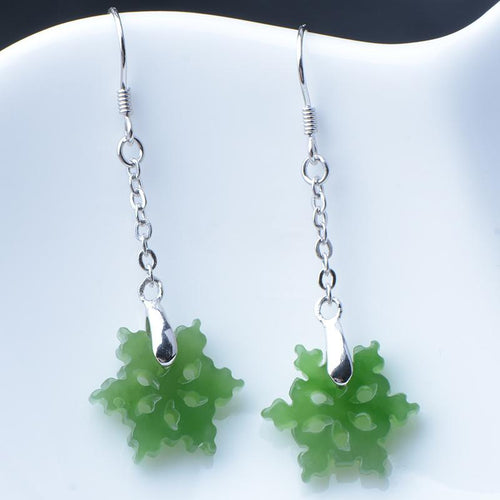 Jade Nephrite Silver Jade Earrings