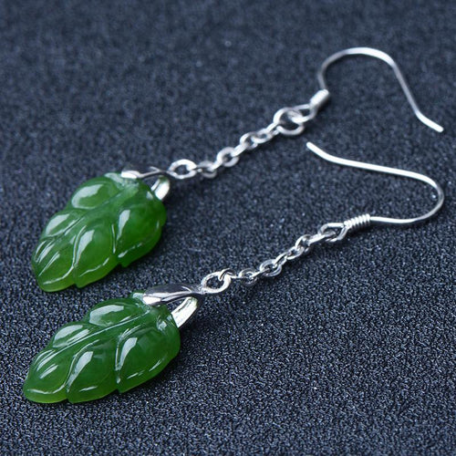 Jade Nephrite Silver Jade Earrings