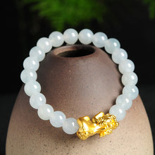Natural jade bracelet jadeite gold Pixiu bracelet