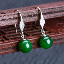 Jade Nephrite Silver Jade Earrings