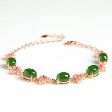 Natural jade green nephrite silver bracelet wholesale