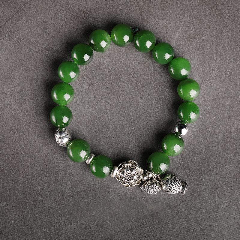 Natural Jade Bracelet Nephrite Alloy Bracelet
