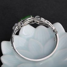 Natural Jade Bracelet Nephrite Silver Bracelet