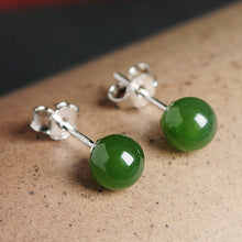Natural jade earrings silver nephrite earrings wholesale