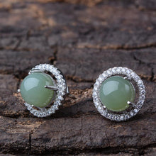 Jade Nephrite Silver Jade Earrings