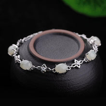 Natural Jade Bracelet Nephrite Silver Bracelet