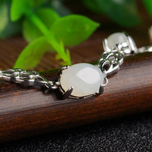 Natural Jade Bracelet Nephrite Silver Bracelet