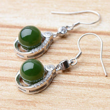 Jade Nephrite Silver Jade Earrings