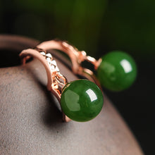 Natural jade earrings silver nephrite earrings wholesale