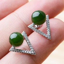 Jade Nephrite Silver Jade Earrings