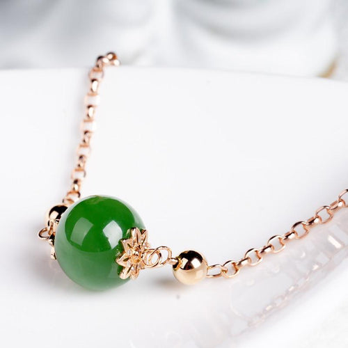 Natural Jade Bracelet Nephrite 18K Gold Bracelet