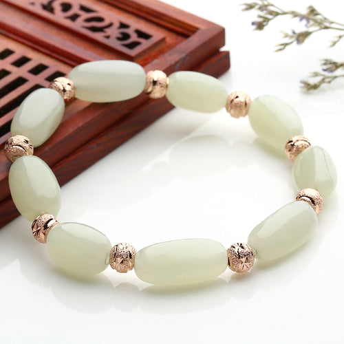 Natural Jade Bracelet Nephrite Silver Bracelet