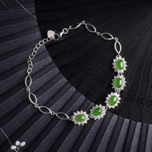 Natural Jade Bracelet Nephrite Silver Bracelet
