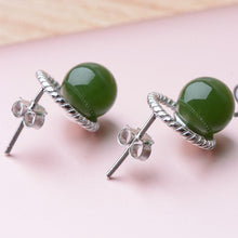 Jade Nephrite Silver Jade Earrings