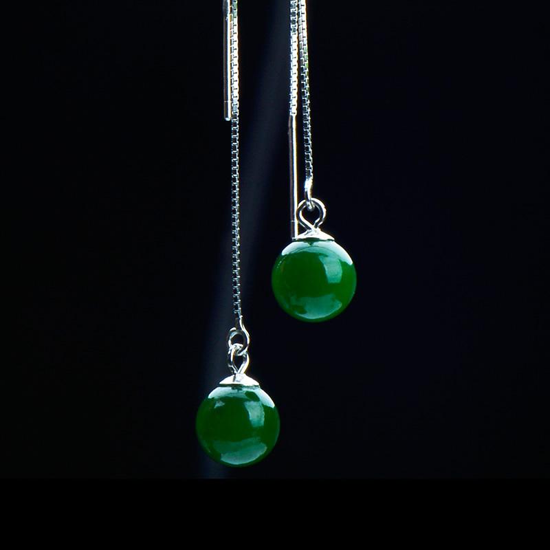 Jade Nephrite Silver Jade Earrings