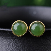 Natural Jade Earrings Nephrite Silver Earrings