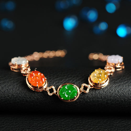 Natural jade bracelet jadeite gold bracelet