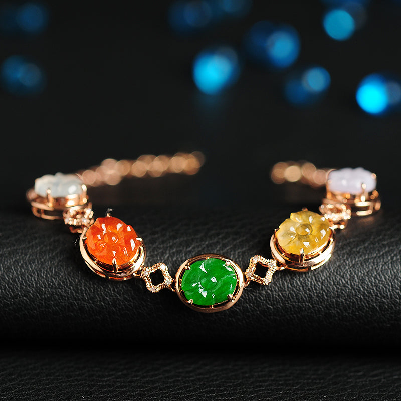 Natural jade bracelet jadeite gold bracelet