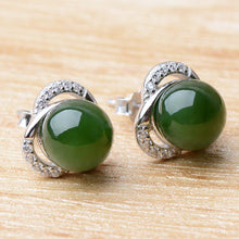 Jade Nephrite Silver Jade Earrings
