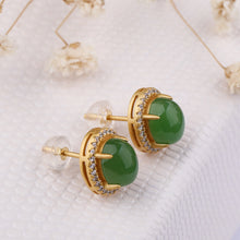 Natural Jade Earrings Nephrite Silver Earrings