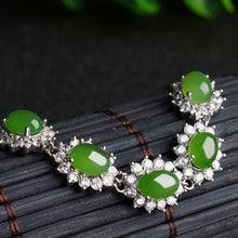 Natural Jade Bracelet Nephrite Silver Bracelet