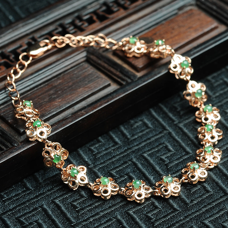 Natural Jade Bracelet Jadeite Silver Bracelet