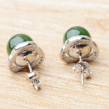 Jade Nephrite Silver Jade Earrings