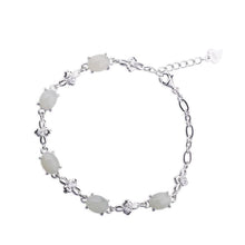 Natural Jade Bracelet Nephrite Silver Bracelet