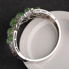 Natural Jade Bracelet Nephrite Silver Bracelet