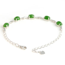 Natural jade green nephrite silver bracelet wholesale