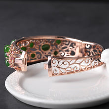 Natural Jade Bracelet Nephrite Tourmaline Silver Bracelet