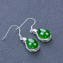 Jade Nephrite Silver Jade Earrings