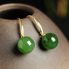 Natural jade earrings nephrite gold earrings wholesale