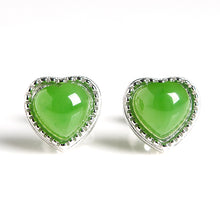 Natural jade earrings silver nephrite earrings wholesale