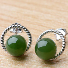 Jade Nephrite Silver Jade Earrings