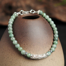 Natural jade jadeite silver bracelet wholesale