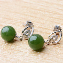 Jade Nephrite Silver Jade Earrings
