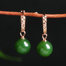 Natural jade earrings silver nephrite earrings wholesale