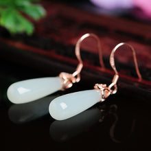 Natural jade earrings silver nephrite earrings wholesale