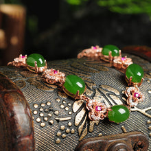 Natural jade green nephrite silver bracelet wholesale