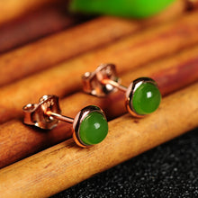 Natural jade earrings silver nephrite earrings wholesale